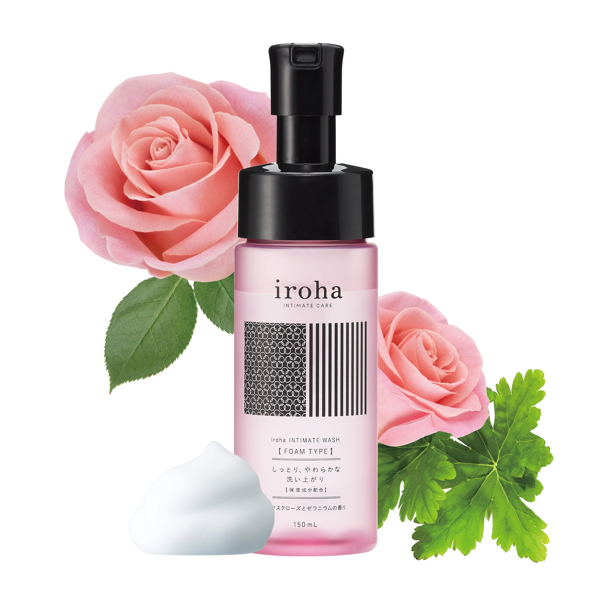 iroha INTIMATE WASH (FOAM TYPE) Damask Rose and Geranium Set