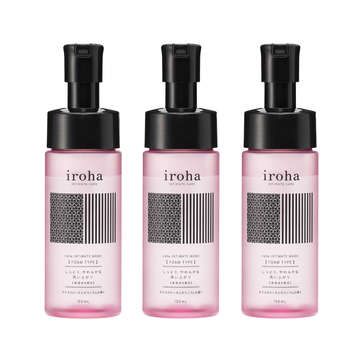 iroha INTIMATE WASH (FOAM TYPE) Damask Rose and Geranium Set