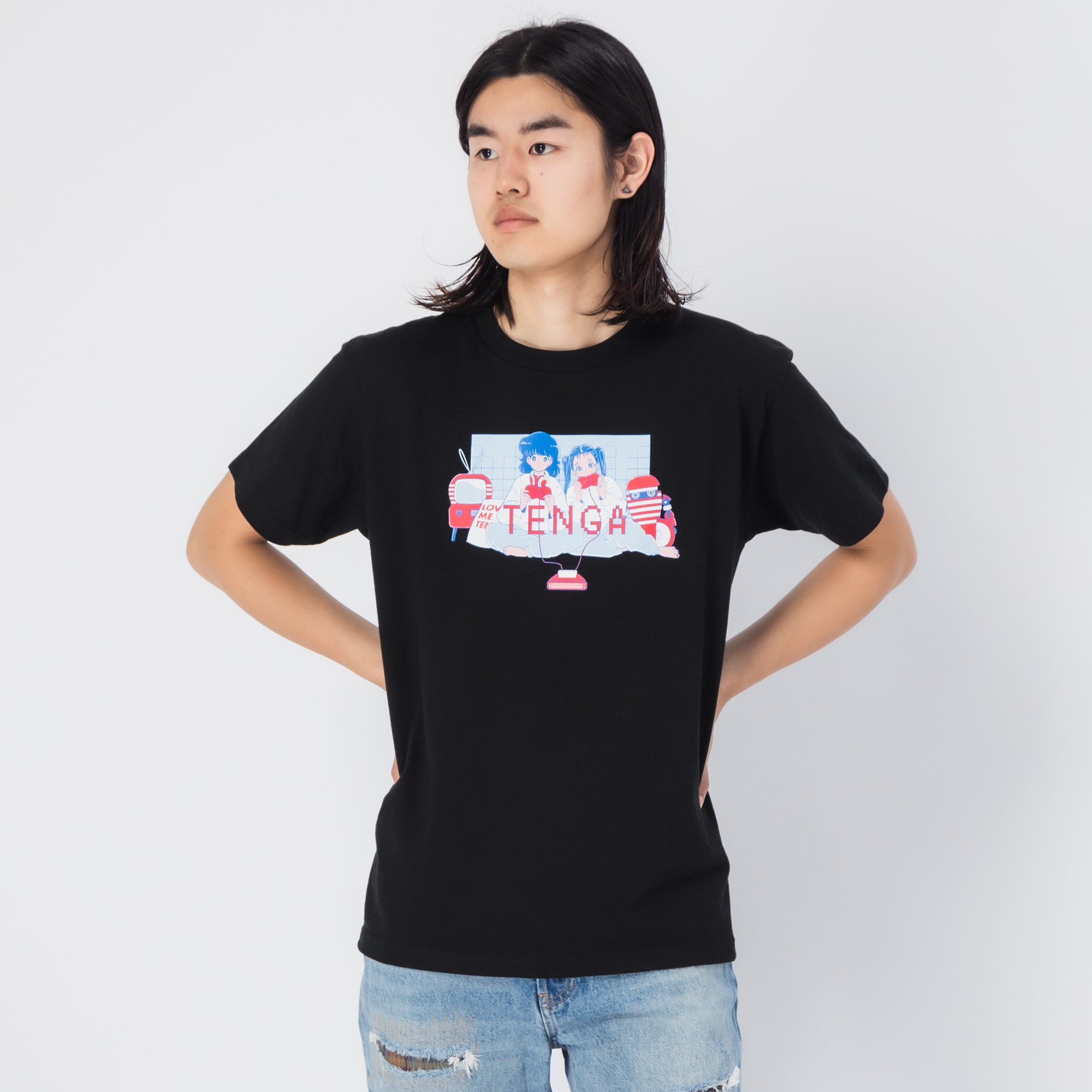 TENGA x Bob a.k.a En-Chan PLAY GAME 01 T-Shirt Negro
