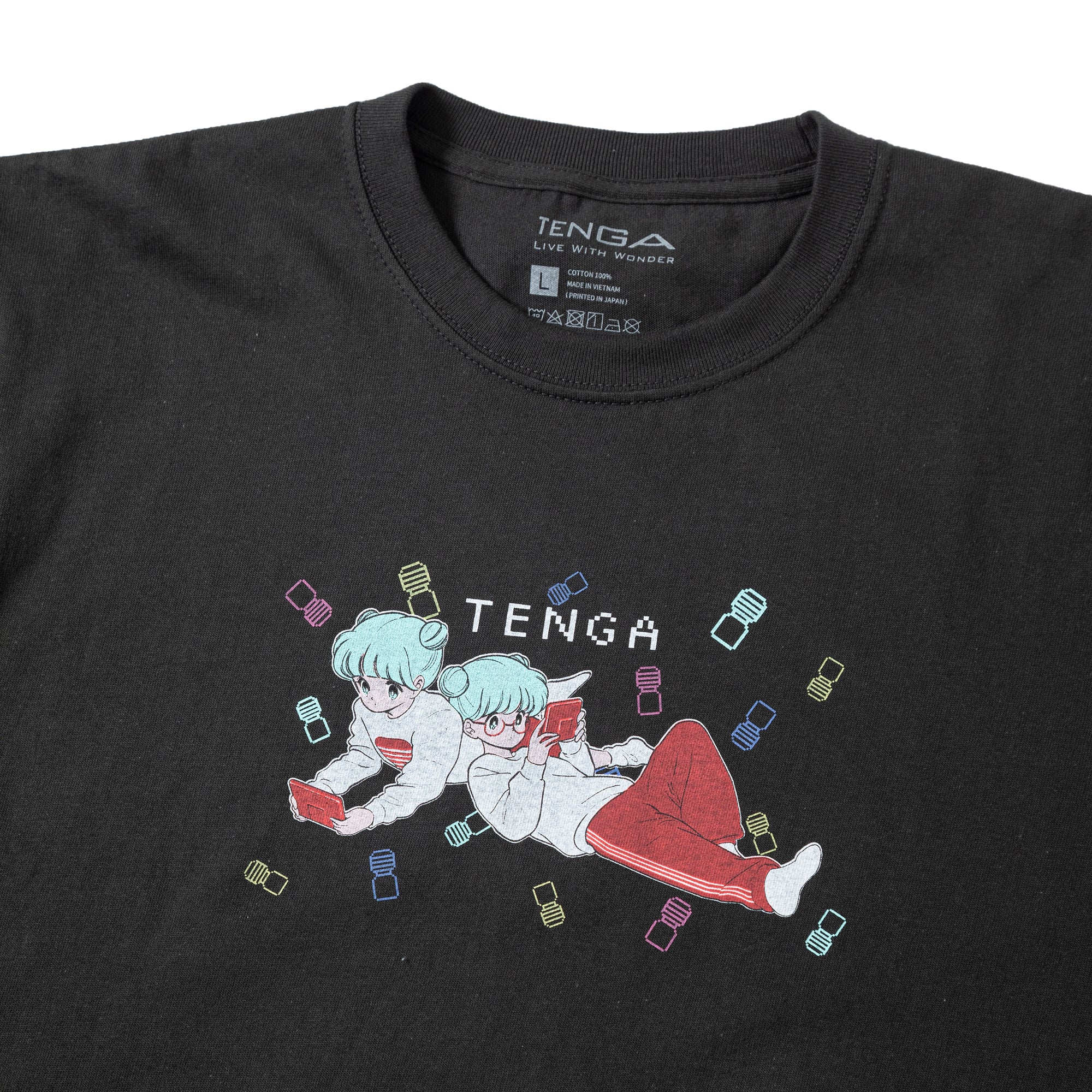 TENGA x Bob a.k.a En-Chan PLAY GAME 02 T-Shirt Rauchschwarz