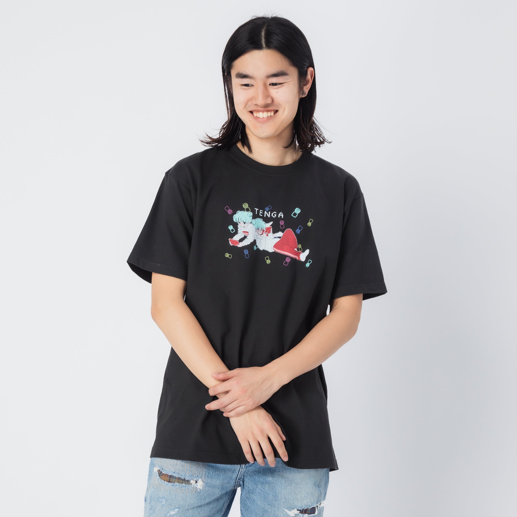 TENGA x Bob a.k.a En-Chan PLAY GAME 02 T-Shirt Rauchschwarz