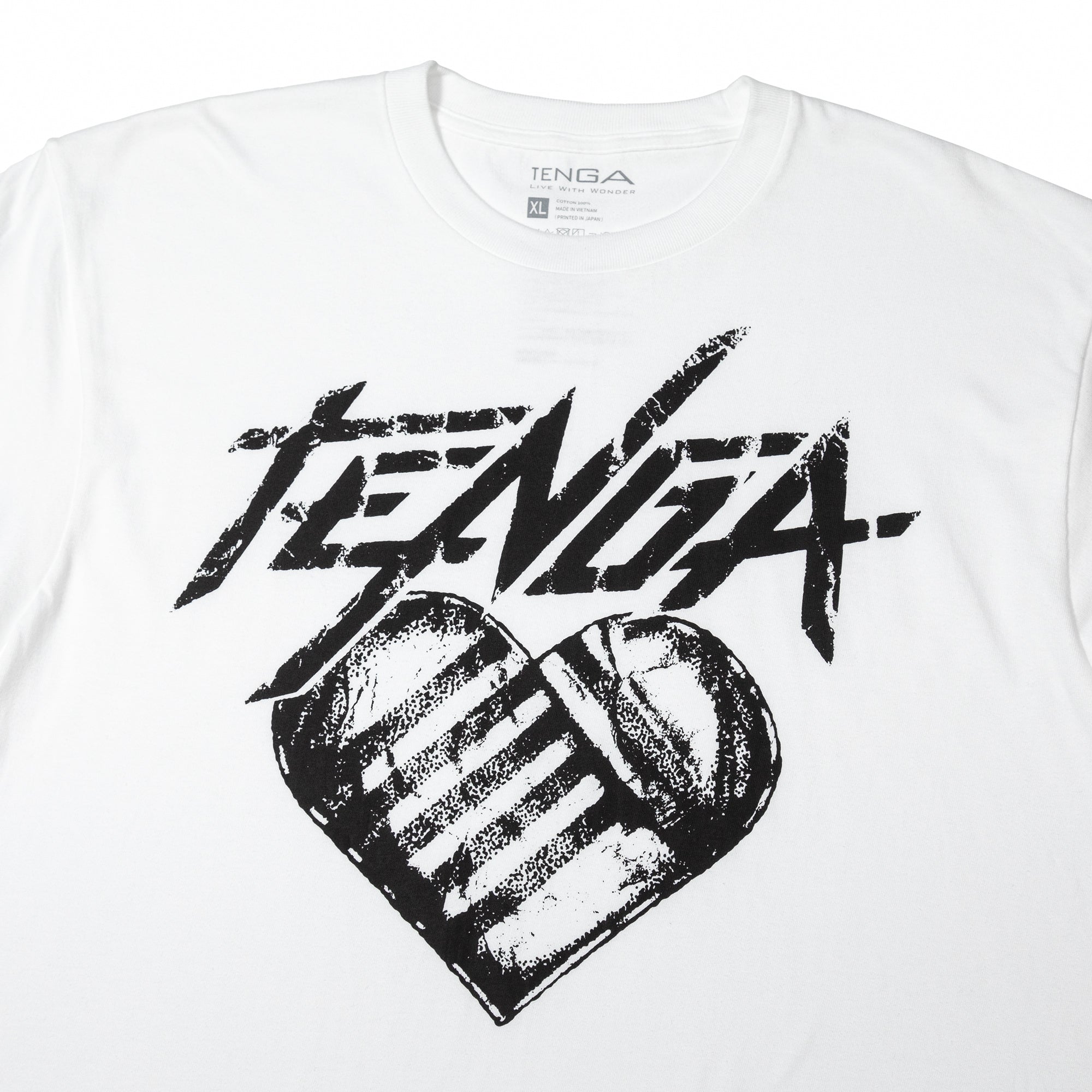TENGA Hearts T-Shirt Weiß
