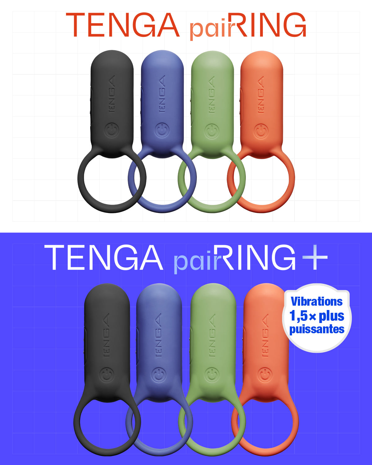 Puissance des vibrations TENGA paiRING+