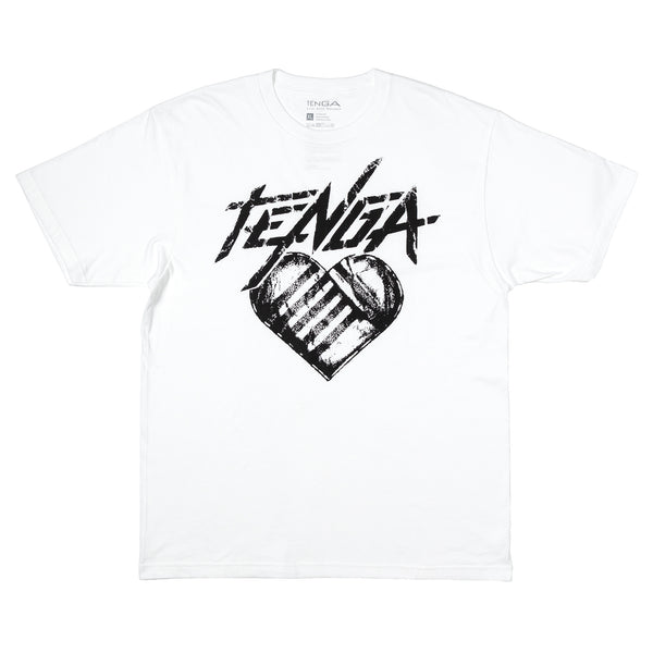 TENGA Hearts T-Shirt Blanc