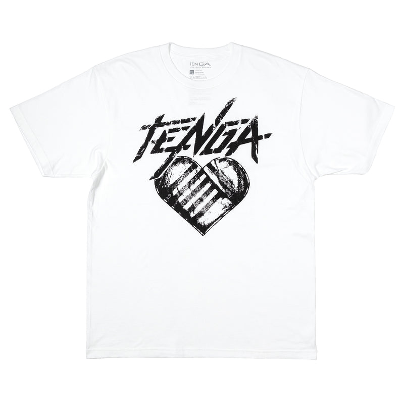 TENGA Hearts T-Shirt Bianco